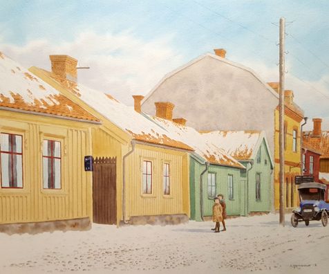 Kronogatan i Vintertid - Vänersborg "tidigt 1900-tal"